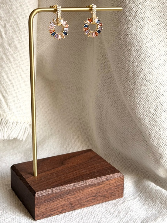 Jewelry - NEW! Gold Plated Multi-Color Crystal Earrings - Women Jewelry